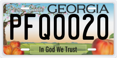 GA license plate PFQ0020