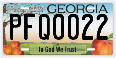 GA license plate PFQ0022