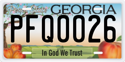GA license plate PFQ0026