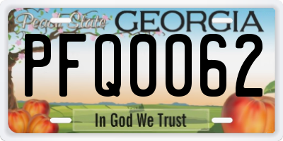 GA license plate PFQ0062
