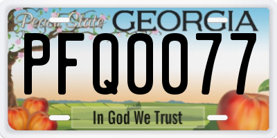 GA license plate PFQ0077