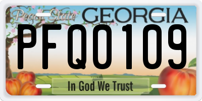 GA license plate PFQ0109