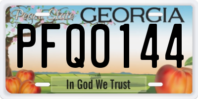 GA license plate PFQ0144