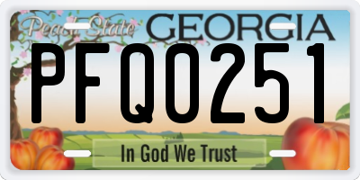 GA license plate PFQ0251