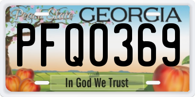 GA license plate PFQ0369