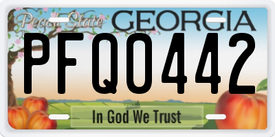 GA license plate PFQ0442