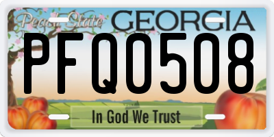 GA license plate PFQ0508