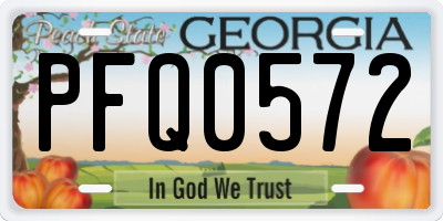 GA license plate PFQ0572