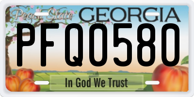 GA license plate PFQ0580