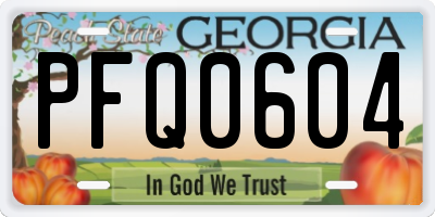 GA license plate PFQ0604