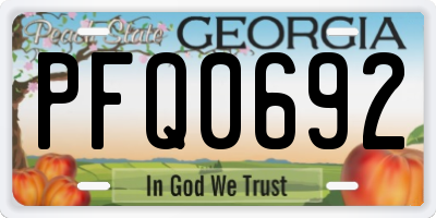 GA license plate PFQ0692