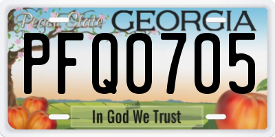 GA license plate PFQ0705