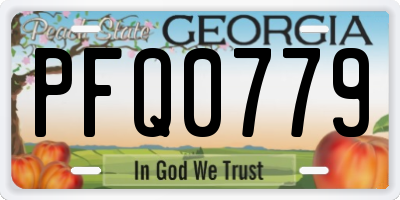 GA license plate PFQ0779