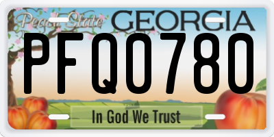 GA license plate PFQ0780