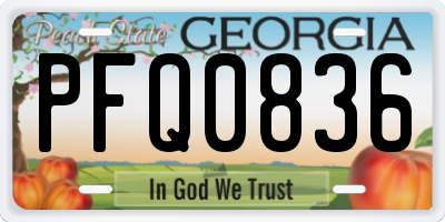GA license plate PFQ0836