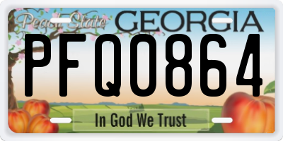 GA license plate PFQ0864