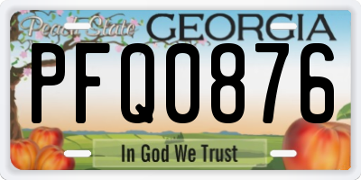 GA license plate PFQ0876