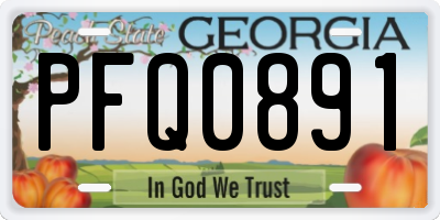 GA license plate PFQ0891