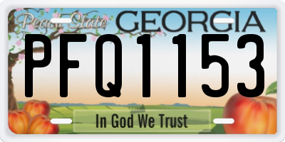 GA license plate PFQ1153