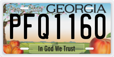 GA license plate PFQ1160