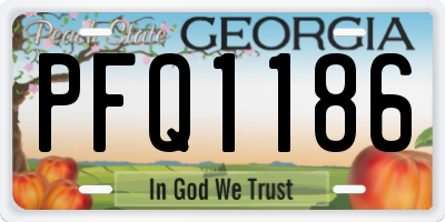GA license plate PFQ1186