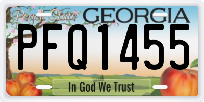 GA license plate PFQ1455