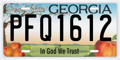 GA license plate PFQ1612