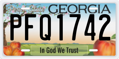 GA license plate PFQ1742