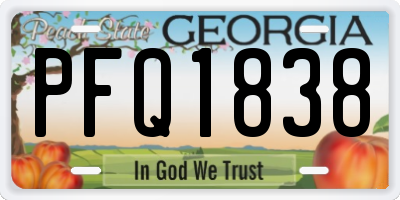 GA license plate PFQ1838