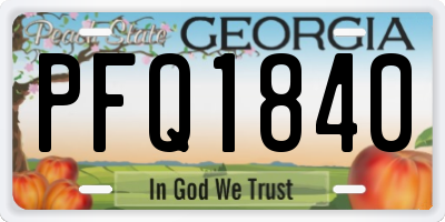 GA license plate PFQ1840