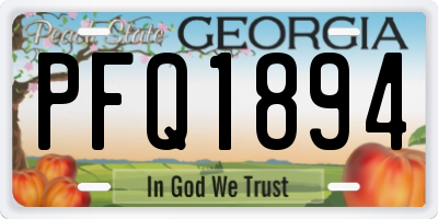 GA license plate PFQ1894