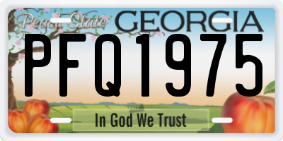 GA license plate PFQ1975