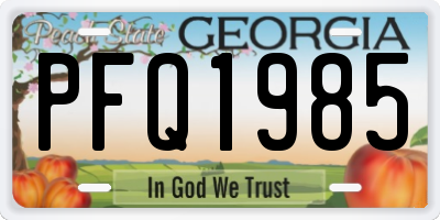 GA license plate PFQ1985
