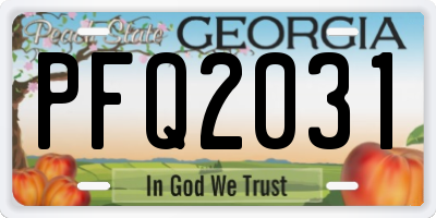 GA license plate PFQ2031