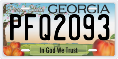GA license plate PFQ2093