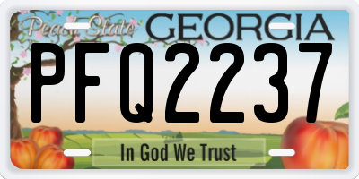 GA license plate PFQ2237