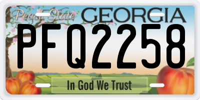 GA license plate PFQ2258