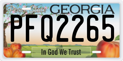 GA license plate PFQ2265