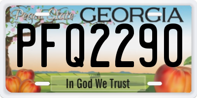 GA license plate PFQ2290