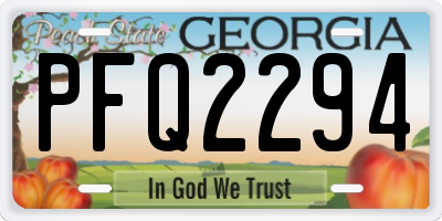 GA license plate PFQ2294