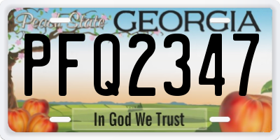 GA license plate PFQ2347