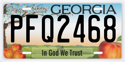 GA license plate PFQ2468