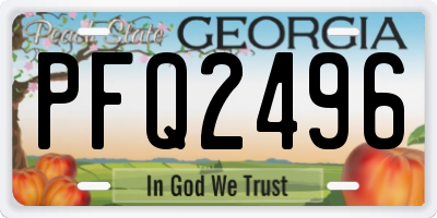 GA license plate PFQ2496