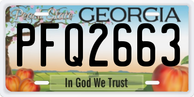 GA license plate PFQ2663