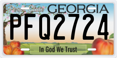 GA license plate PFQ2724