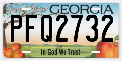 GA license plate PFQ2732