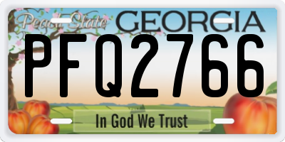 GA license plate PFQ2766