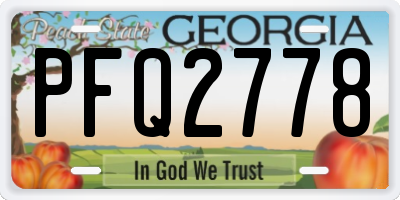 GA license plate PFQ2778