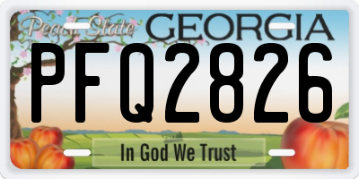 GA license plate PFQ2826