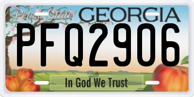 GA license plate PFQ2906